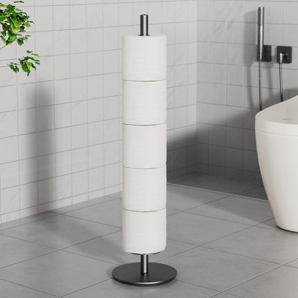 Household Floor-Standing Single-Pole Long Tissue Paper Holder-Black