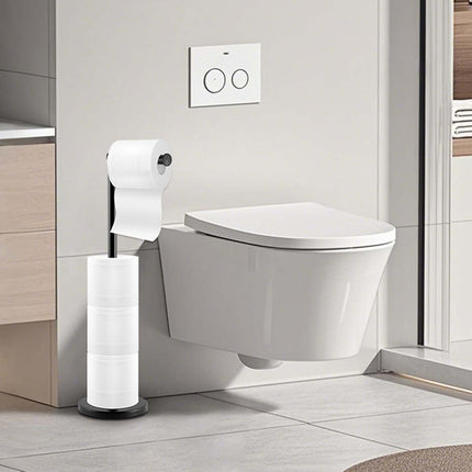 Floor Standing Toilet Paper Holder-Black