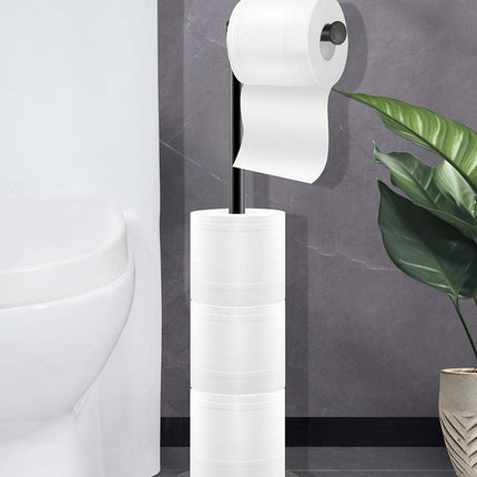 Floor Standing Toilet Paper Holder-Black