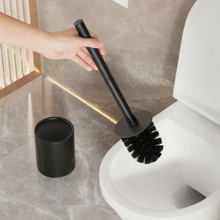 Iron Floor-Standing Toilet Brush Cleaning Brush With Base-Black