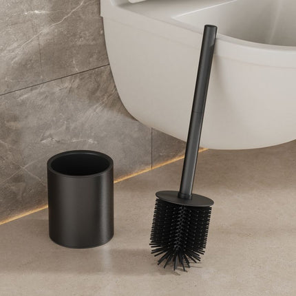 Iron Floor-Standing Toilet Brush Cleaning Brush With TPR Brush Head-Black
﻿