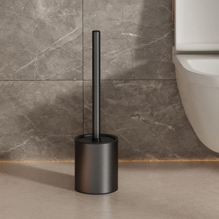 Iron Floor-Standing Toilet Brush Cleaning Brush With TPR Brush Head-Black
﻿