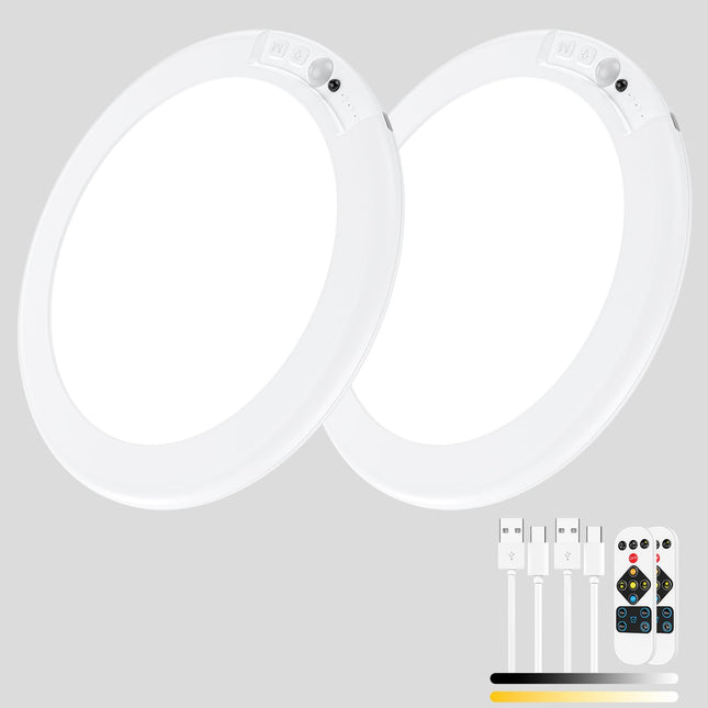 2 Pack Magnetic Wireless Ceiling Light Rechargeable Battery Operated Ceiling Light wiht Remote