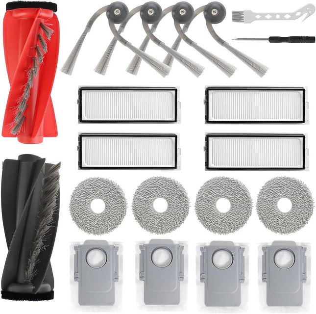 18 PCS Accessories for Roborock Qrevo Curv Robot Vacuum Cleaner V1173-ROQC-17P