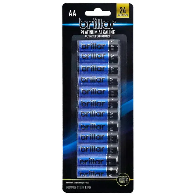 24 Pcs Brillar AA Platinum Alkaline Batteries V1181-BR0063