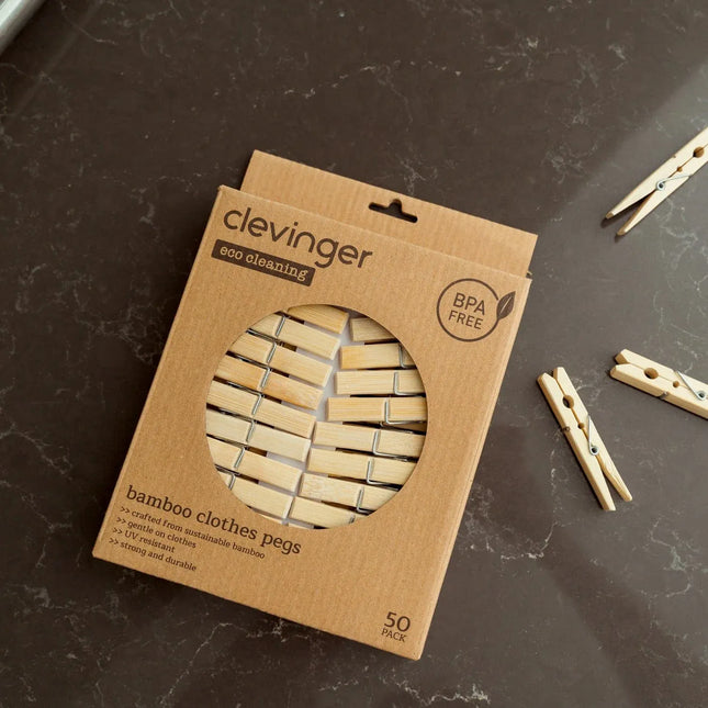 50 Pcs Eco Bamboo Clothes Pegs V1181-CV0146