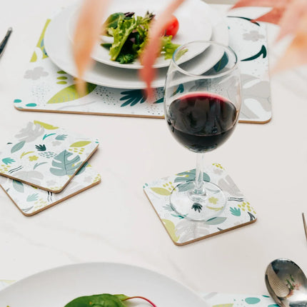 8 Pcs Clevinger MDF Placemats and Coasters Monstera – design and finish
