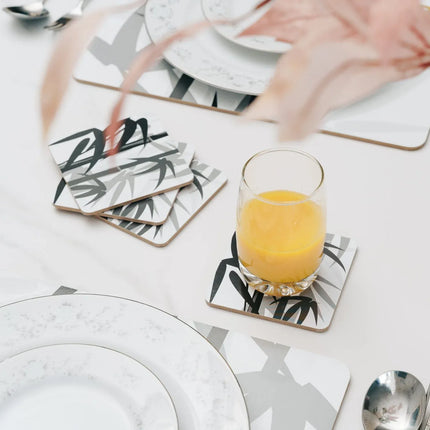 8 Pcs Clevinger MDF Placemats and Coasters Bamboo – shape and profile