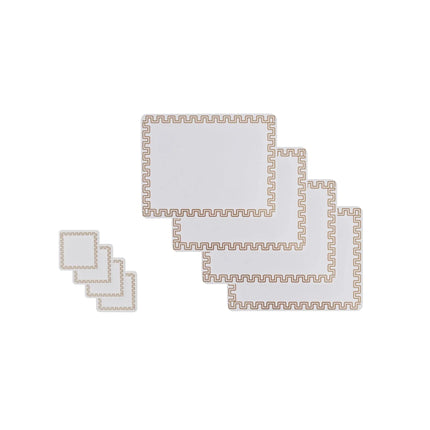 8 Pcs Clevinger MDF Placemats and Coasters Gold Border V1181-CV0291-CV0292