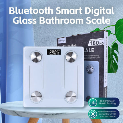 Clevinger Bluetooth Smart Digital Glass Bathroom Scale 180kg Max Capacity V1181-CV0302