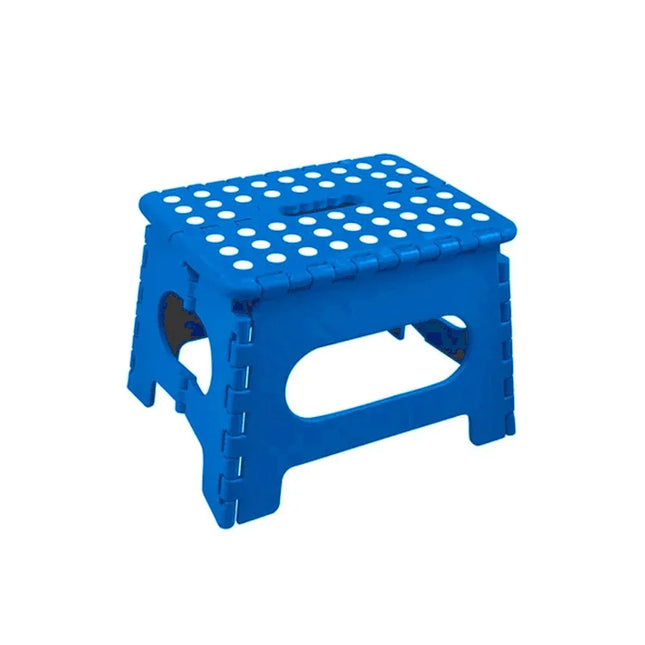 Plastic Folding Stool Portable Chair Outdoor Camping Blue V1181-HH0026-BL