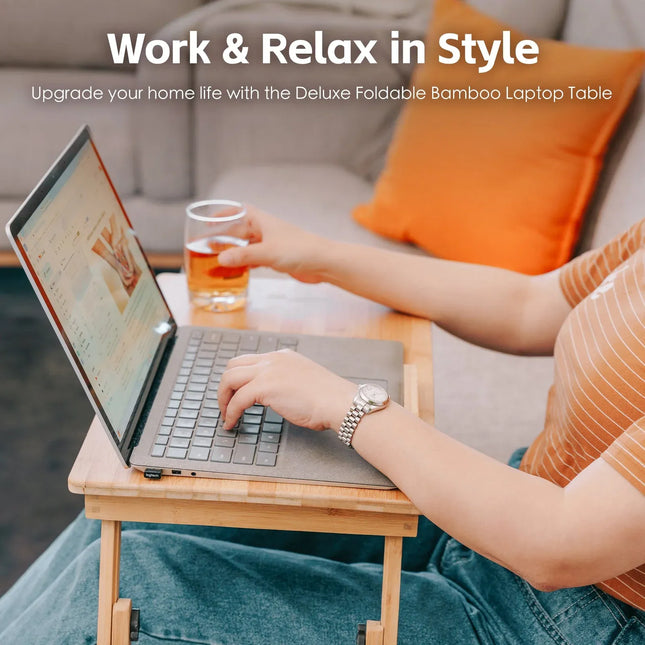 Foldable and Adjustable Bamboo Laptop Table Bed Tray – product detail