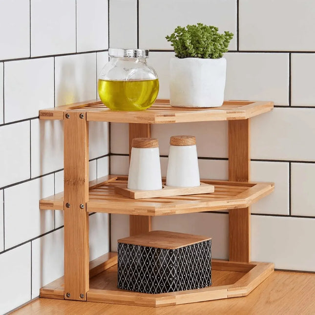 3 Tiers Bamboo Kitchen Rack Storage – product detail