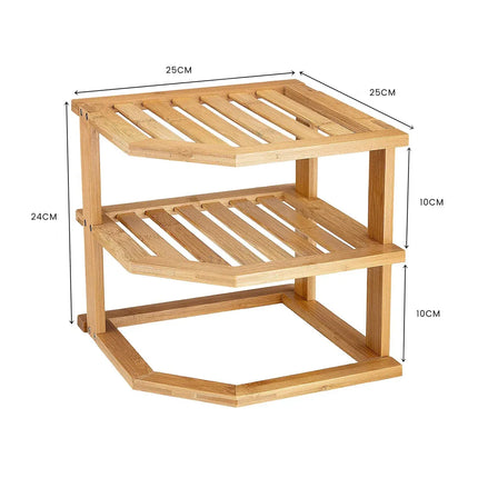 3 Tiers Bamboo Kitchen Rack Storage – design and finish