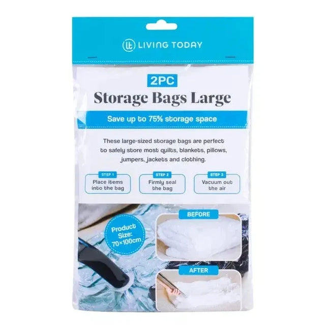2 Pcs Livingtoday Vacuum Compression Storage Bags Large V1181-HO0259