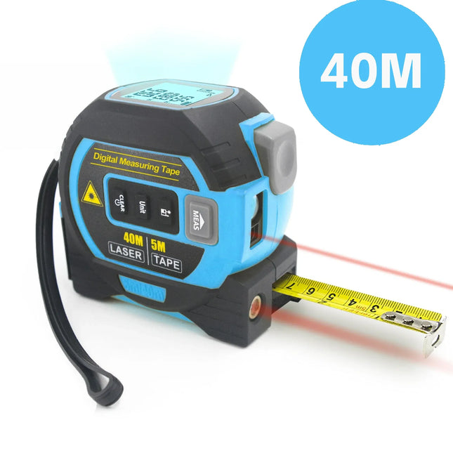 40m Laser Measure Cross-line Laser Level 5m Tape Measure Blue V1181-HO0304-BL