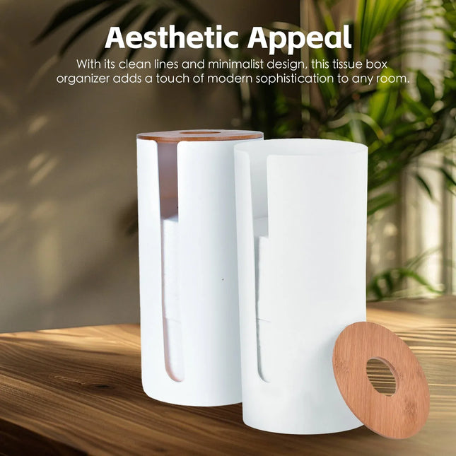 Bamboo Lid Toilet Roll Storage Holder – product detail
