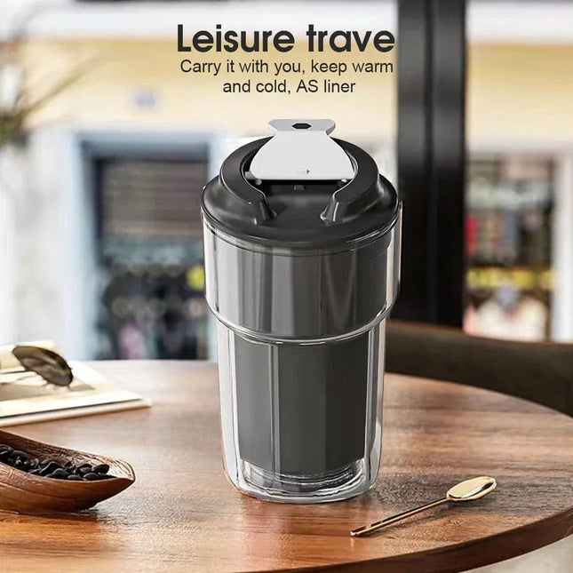 460ml Double wall insulated Coffee Cup Black V1181-KU0304-BK