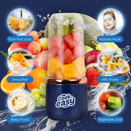 400ml USB-C Rechargeable Portable Juicer with Travel Lid Personal Blender for Smoothies & Shakes – product detail