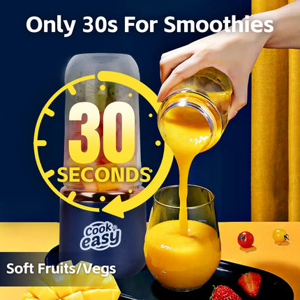 400ml USB-C Rechargeable Portable Juicer with Travel Lid Personal Blender for Smoothies & Shakes – shape and profile