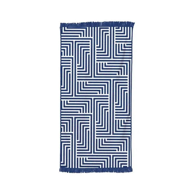 Rectangular Beach Towel with Tassel V1181-LD0001-BL