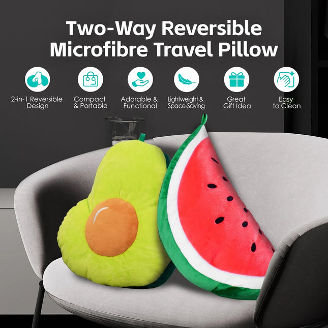 Two-Way Reversible Microfibre Travel Pillow-Avocado V1181-LD0040-AV