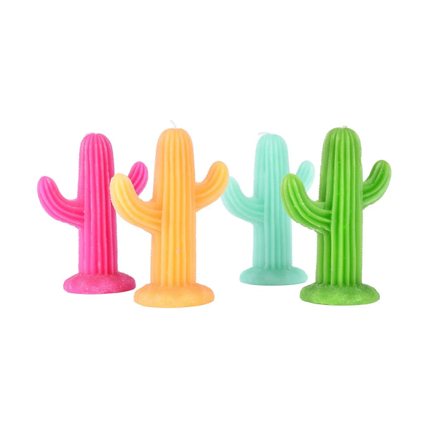 4 Pcs Large Simulation Plant Cactus Candle Tea Light V1181-LD0046X4