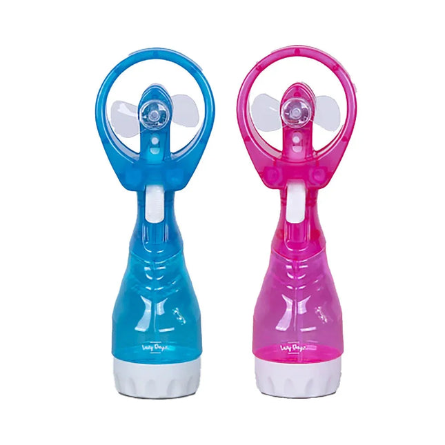 Handhold Battery Powered Personal Water Spray Fan-Blue/Pink