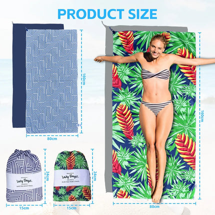 Lazy Dayz Quick Drying Sand Free Beach Towel - Makena
