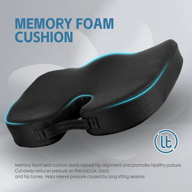 Memory Foam Car Office Seat Cushion with Black Cover V1181-MB0098