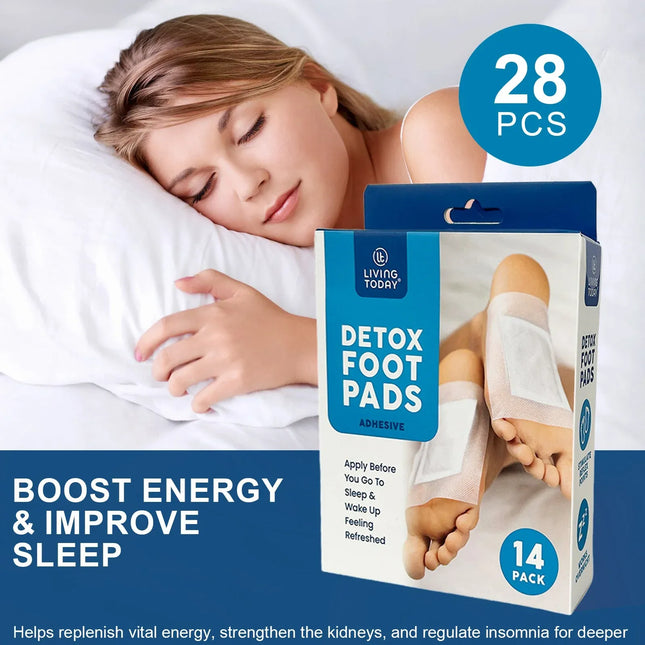 28 Pcs Cleansing Detox Foot Pads 100 Percent Natural Herbal Foot Patches (12 x 10 cm) V1181-PE0108X2