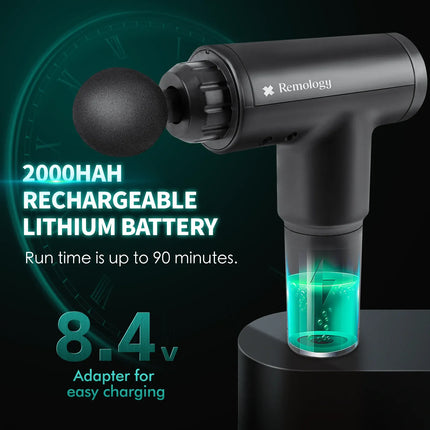 Remology Impact Massage Gun 6 Speed Deep Tissue Muscle Massager with 4 Interchangeable Heads Rechargeable – shape and profile