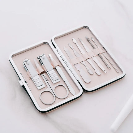 10 Pcs Remology Stainless Steel Manicure Set Silver V1181-RM0018