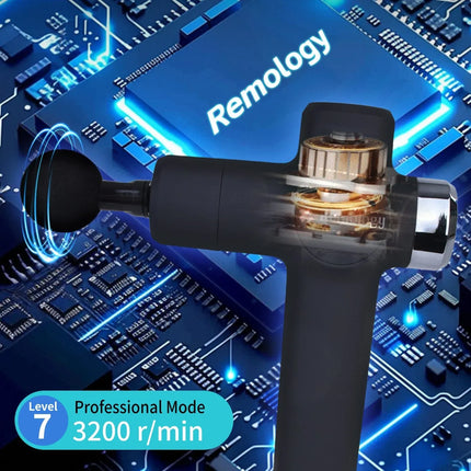Remology Impact Therapy 7 Adaptive Speed USB-C Fascial Massage Gun with 4 Heads – design and finish