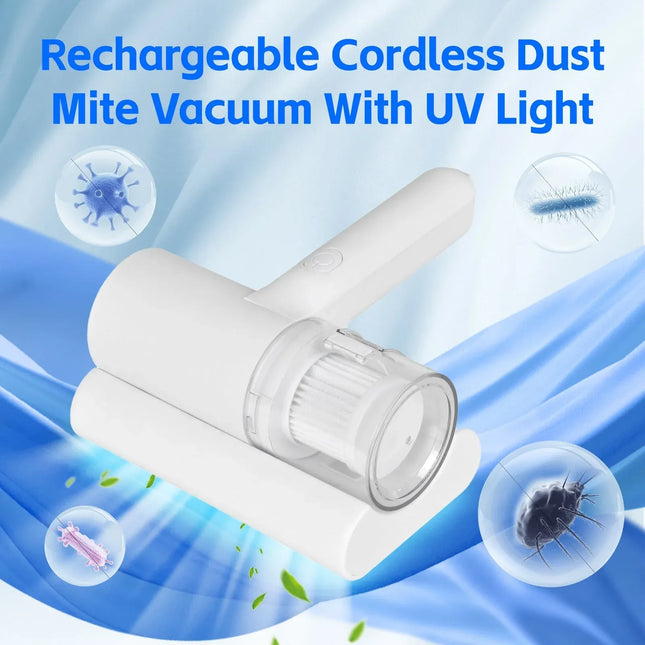 UV C Cordless Dust Mite Vacuum Handheld Sanitizing Cleaner with 1200 mAh Battery V1181-RM0042