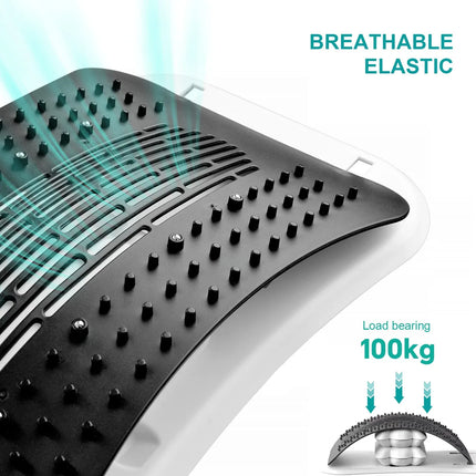 Adjustable Air Lumbar Spine Reliever Inflatable Back Stretcher with Acupressure & Magnets – shape and profile