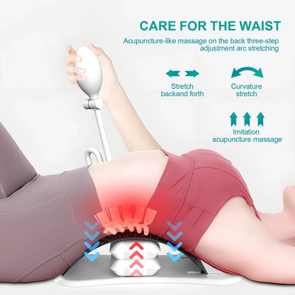 Adjustable Air Lumbar Spine Reliever Inflatable Back Stretcher with Acupressure & Magnets – product features