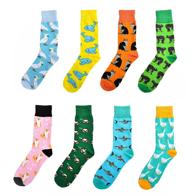 8 Pairs Fashion Novelty Funny Socks one Size 5-13 Men Socks Women Socks 1 V1181-SE0001