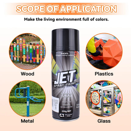 12 Pcs 250g Spray Paint Can For Interior and Exterior 26 colours Fast Dry - Silver