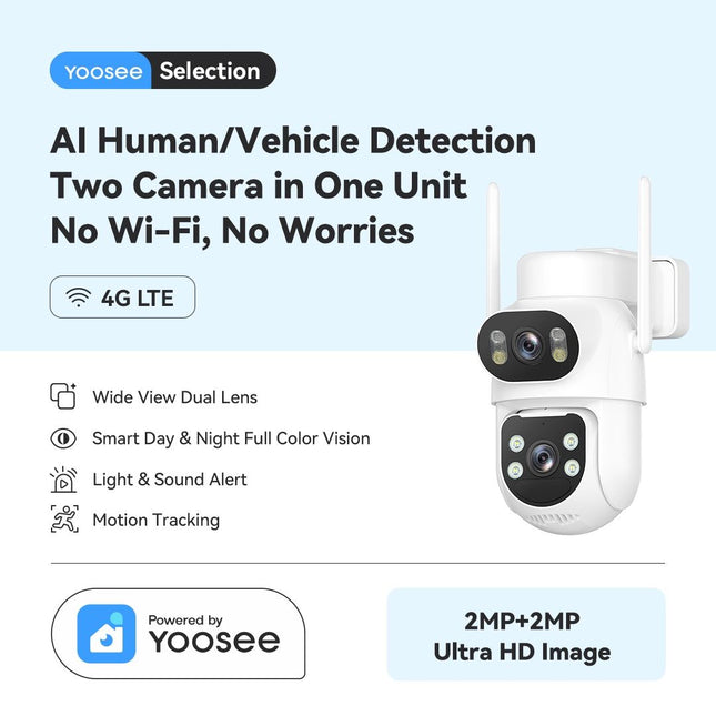 Smart 4G LTE Battery Outdoor PTZ Camera with Solar Panel 2.5K