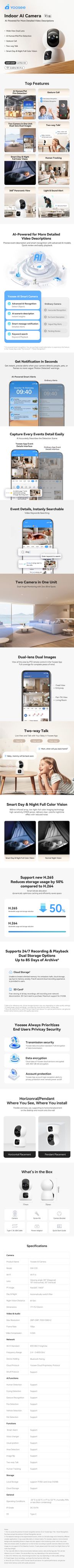 Yoosee AI Camera C20 – product detail