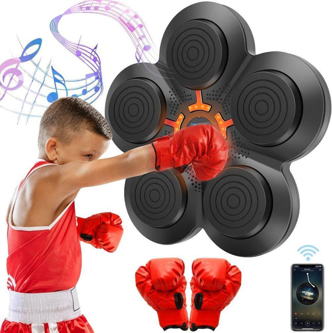 Smart Electric Boxing Trainer with Speaker Black Compatible with Smart Music Boxing Machine(Children)