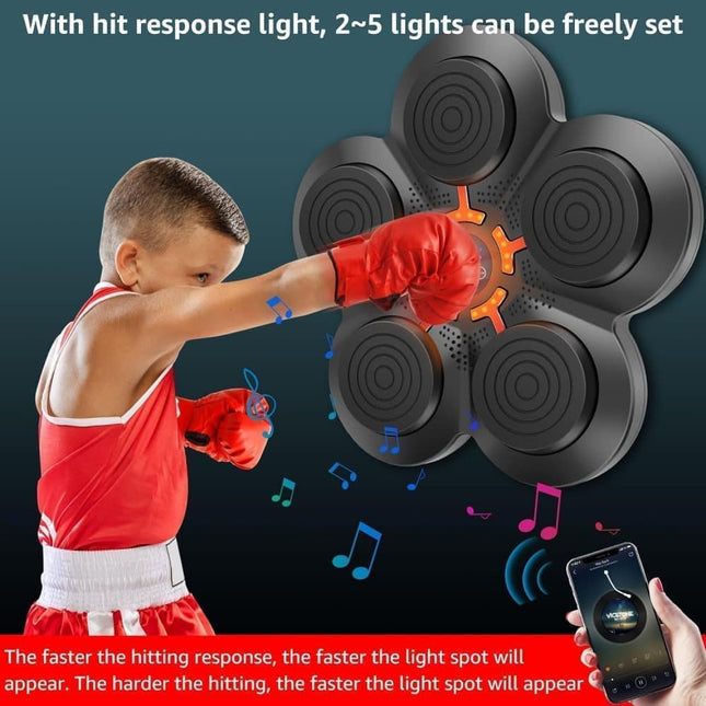 Smart Electric Boxing Trainer with Speaker Black Compatible with Smart Music Boxing Machine(Children) – product detail