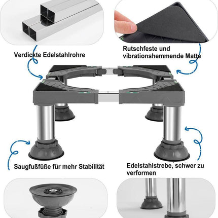 Washing machine base with vibration-damping legs, strong load-bearing capacity, non-slip and practical, 16-19cm