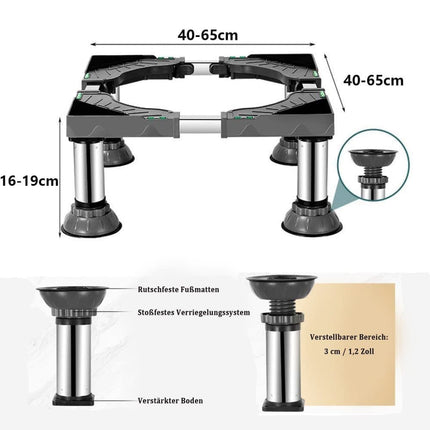 Washing machine base with vibration-damping legs, strong load-bearing capacity, non-slip and practical, 16-19cm