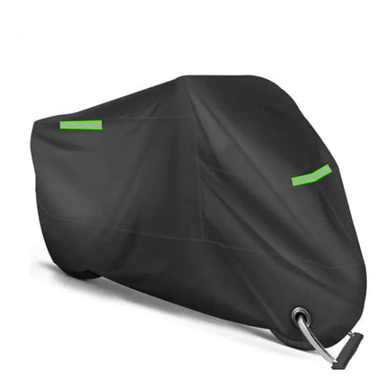 Waterproof Motorcycle and Moped Cover with Reflective Strips, Rain UV Dust Resistant Black, 230x95x125cm