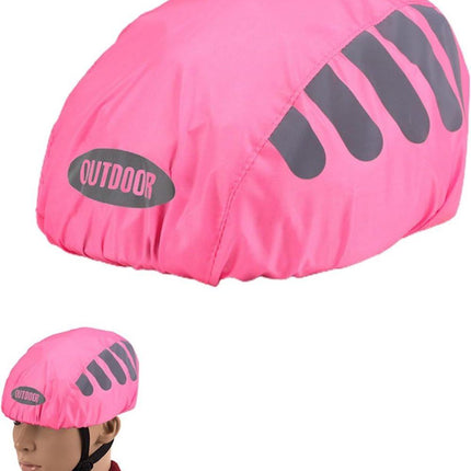 Reflective Bicycle Helmet Cover, Universal Wind and Water Resistant, Compatible with All Brands, Pink
