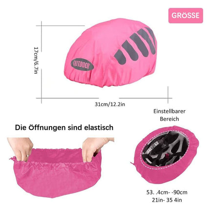 Reflective Bicycle Helmet Cover, Universal Wind and Water Resistant, Compatible with All Brands, Pink