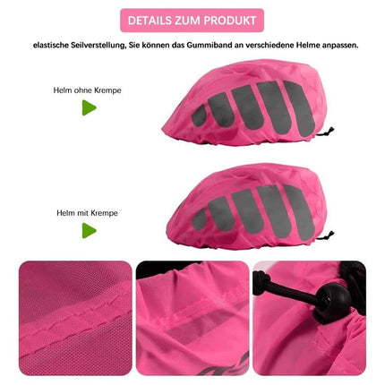 Reflective Bicycle Helmet Cover, Universal Wind and Water Resistant, Compatible with All Brands, Pink