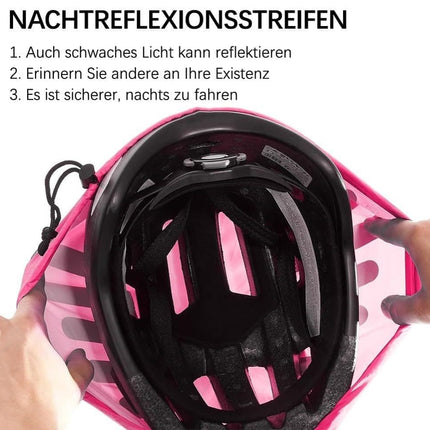 Reflective Bicycle Helmet Cover, Universal Wind and Water Resistant, Compatible with All Brands, Pink